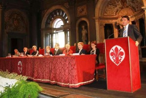 Il sindaco Renzi durante le celebrazioni del centenario di Pratolini