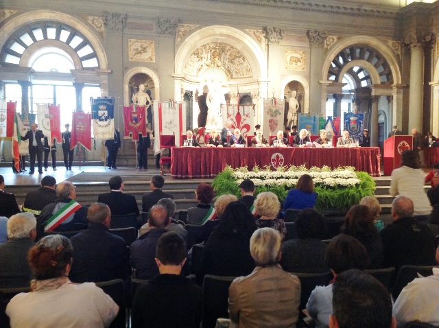 La cerimonia nel Salone dei Cinquecento a Firenze a cui hanno preso parte gli studenti di Fucecchio