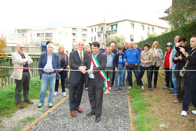 L'inaugurazione al torrente Rimaggio a Sesto Fiorentino