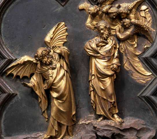 Un particolare della Tentazione di Cristo dopo il restauro, courtesy Opera di Santa Maria del Fiore, foto Antonio Quattrone