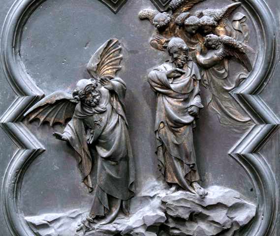 Un particolare della Tentazione di Cristo prima del restauro, courtesy Opera di Santa Maria del Fiore, foto Antonio Quattrone
