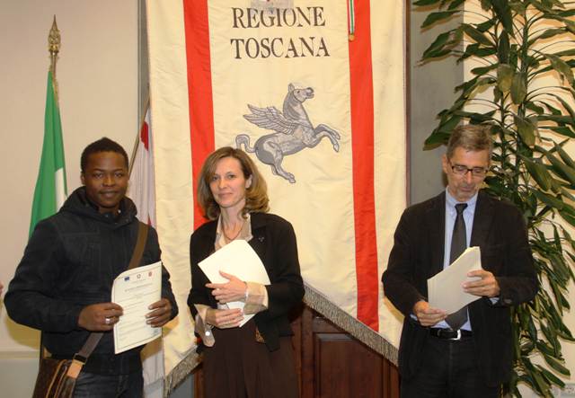 La consegna degli attestati in Regione a Firenze