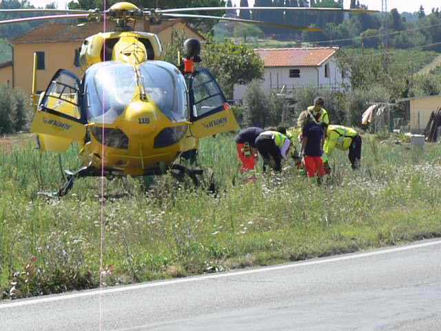 L'incidente in via Carraia a Empoli del 7 settembre 2013 (foto gonews.it)