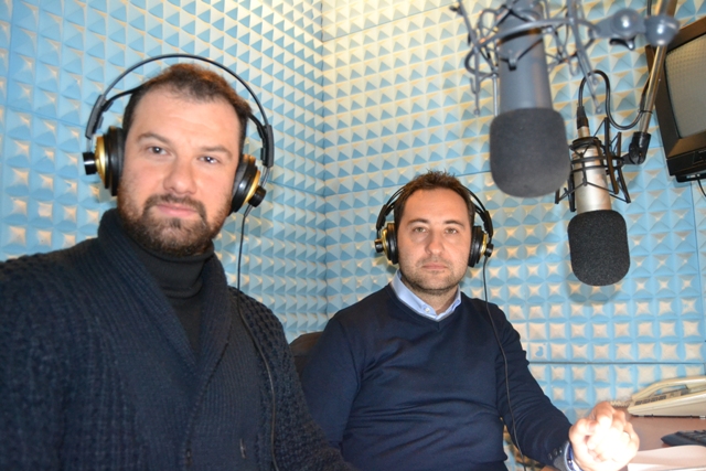 Alessio Falorni e Sandro Bartaloni nello studio di Radio Lady 97.7 a Empoli (foto gonews.it)