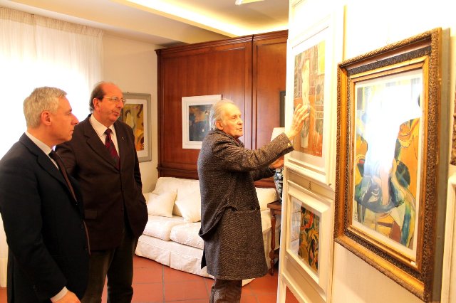La mostra di Passani visitata dal sindaco Del Ghingaro