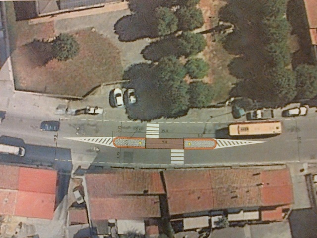 La cosiddetta 'isola salvagente' che sarà realizzata sulla Tosco Romagnola a Navacchio
