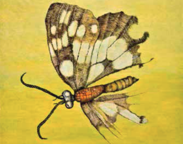 Farfalla annegata nel giallo, opera di Vero Pellegrini
